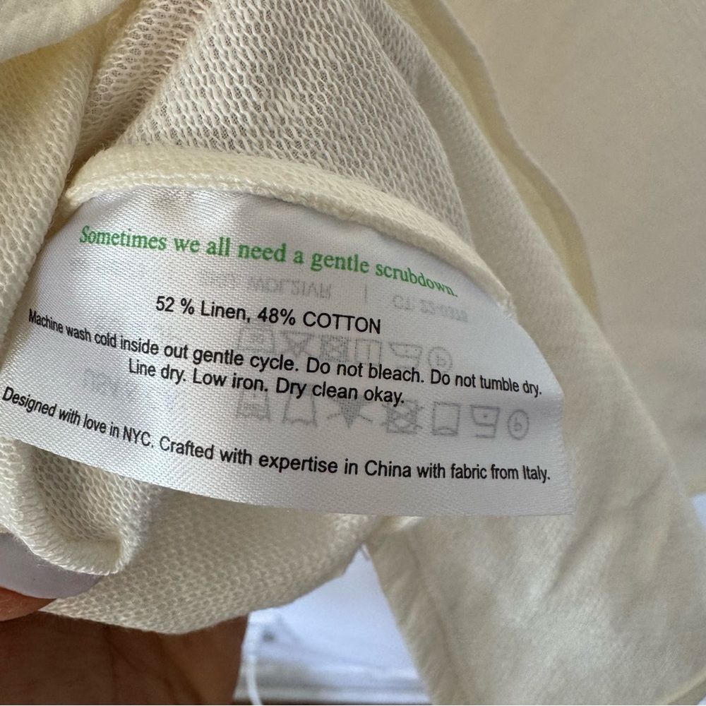 NWT M.M Lafleur The Wren Top - Double-Faced Ivory Linen Sz L - Picture 14 of 15